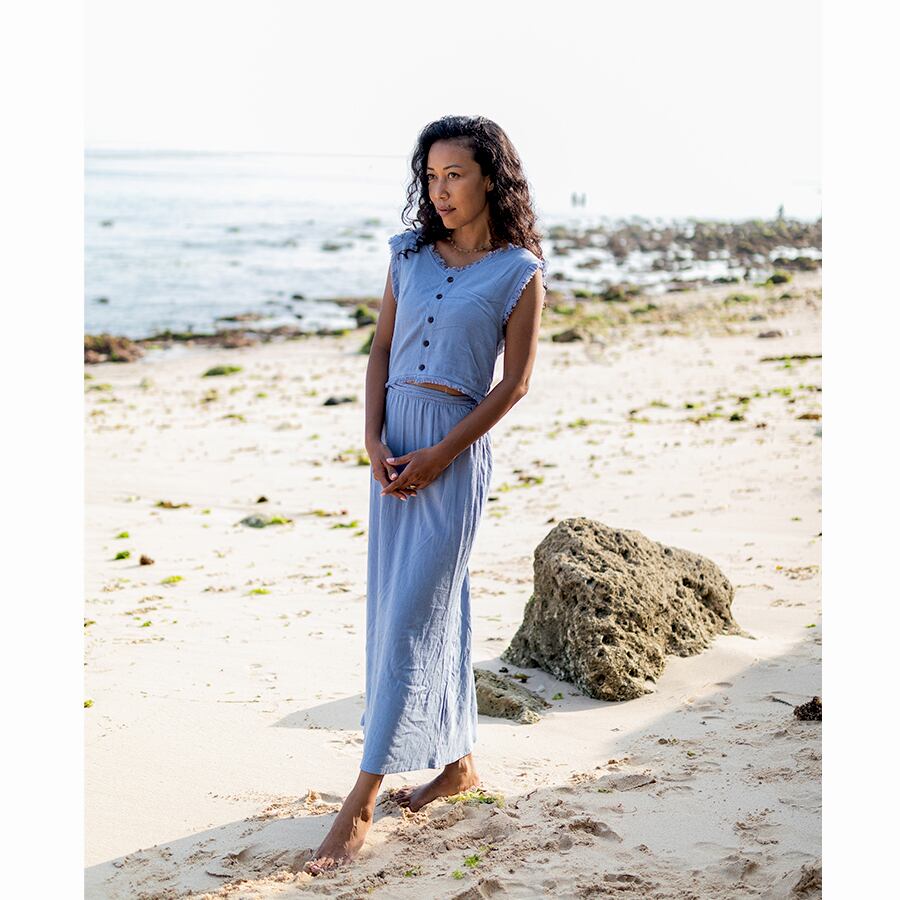 Blue, 164cm, With Aoshima long skirt