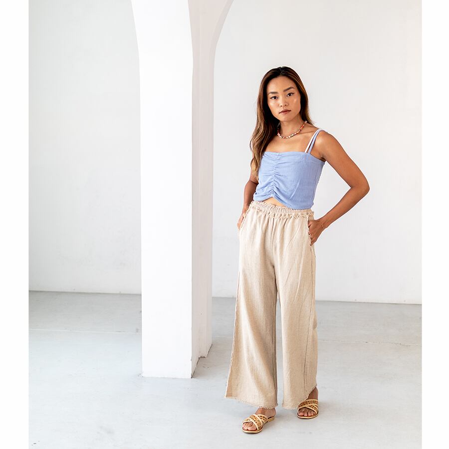 Blue, 156cm, With Low tide long pants-Natural