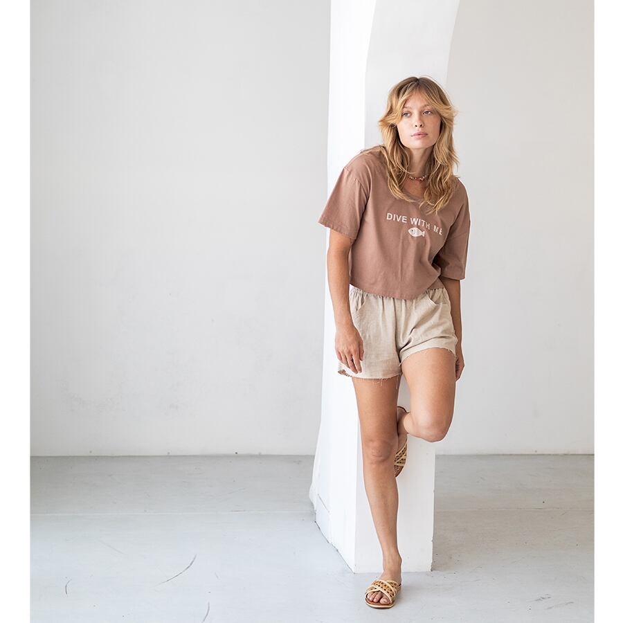 Brown, 160cm, With Indah short pants-Natural