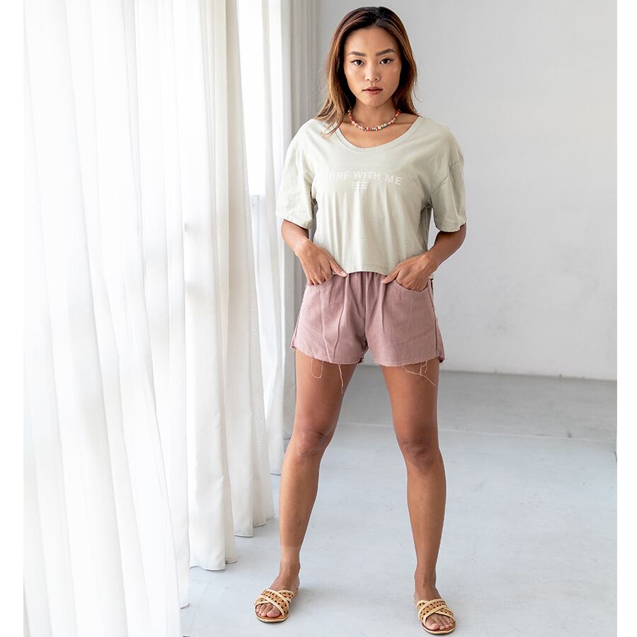 Brown, 156cm, With SURF WITH ME TEE