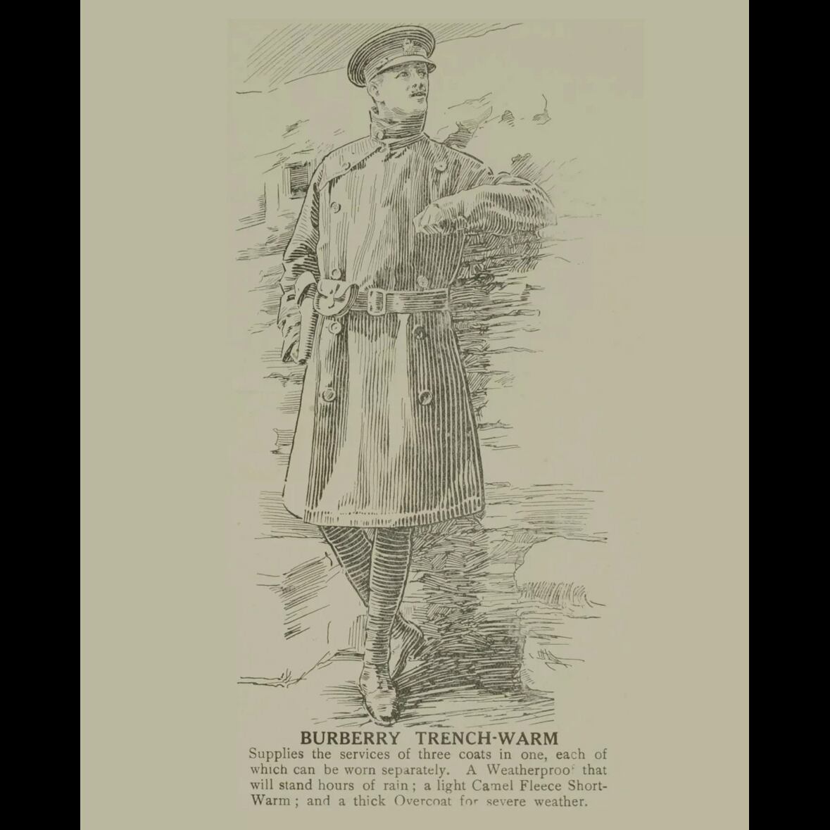 第一次世界大戦中に考案された、バーバリーのトレンチコート
