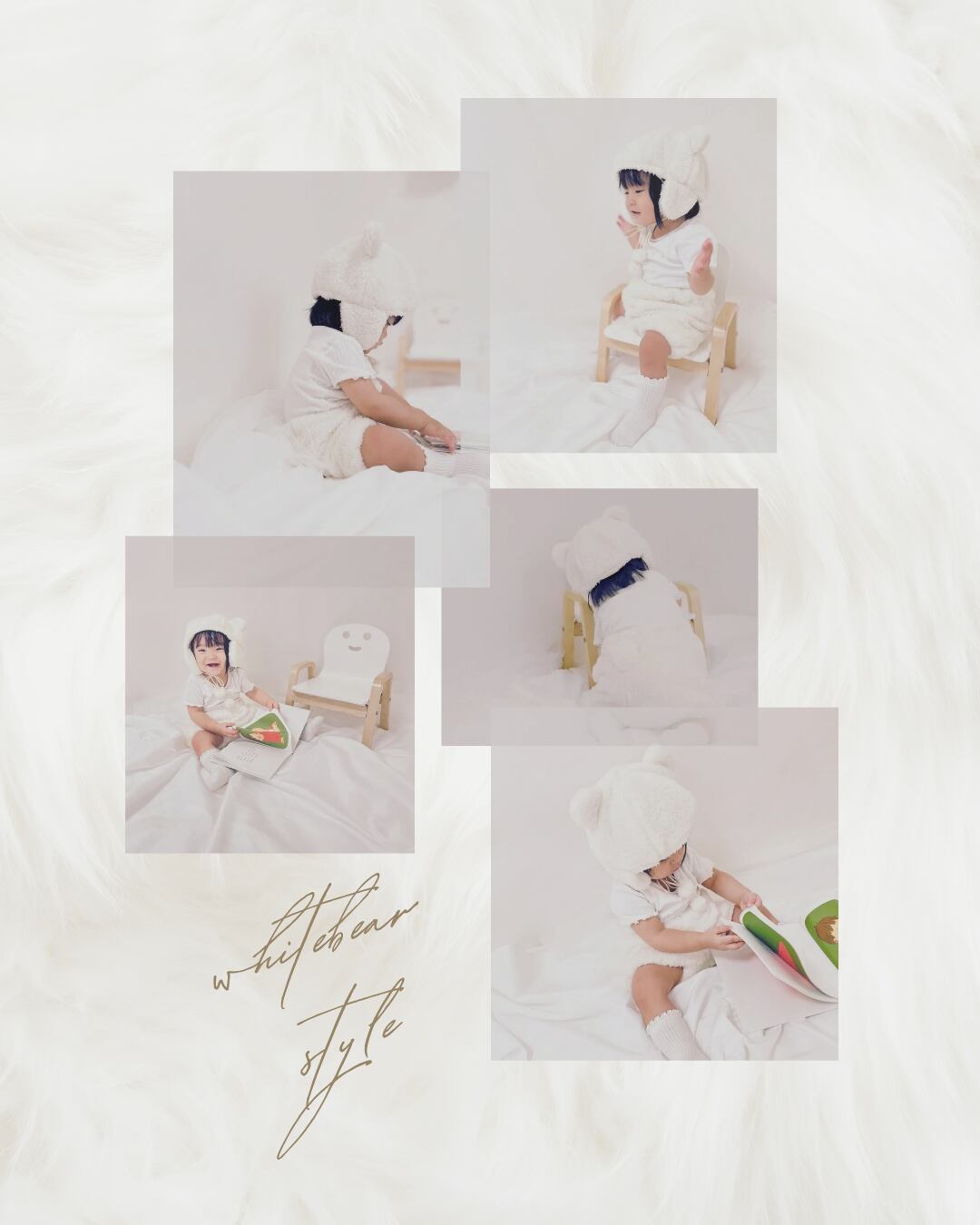 white bear style　hat:45~48cm　pants:80cm　by Ha-chan