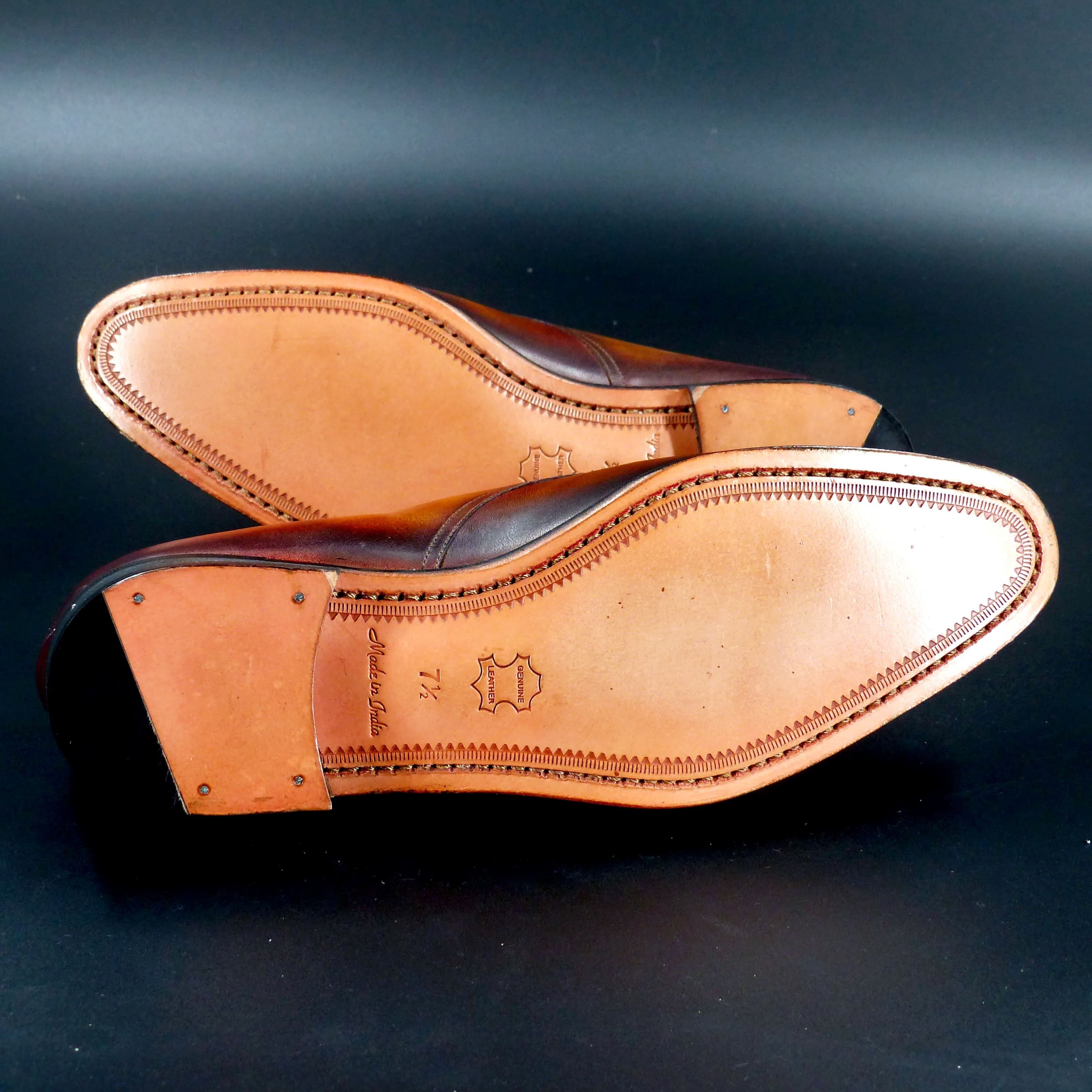 キメの細かい天然レザーソール