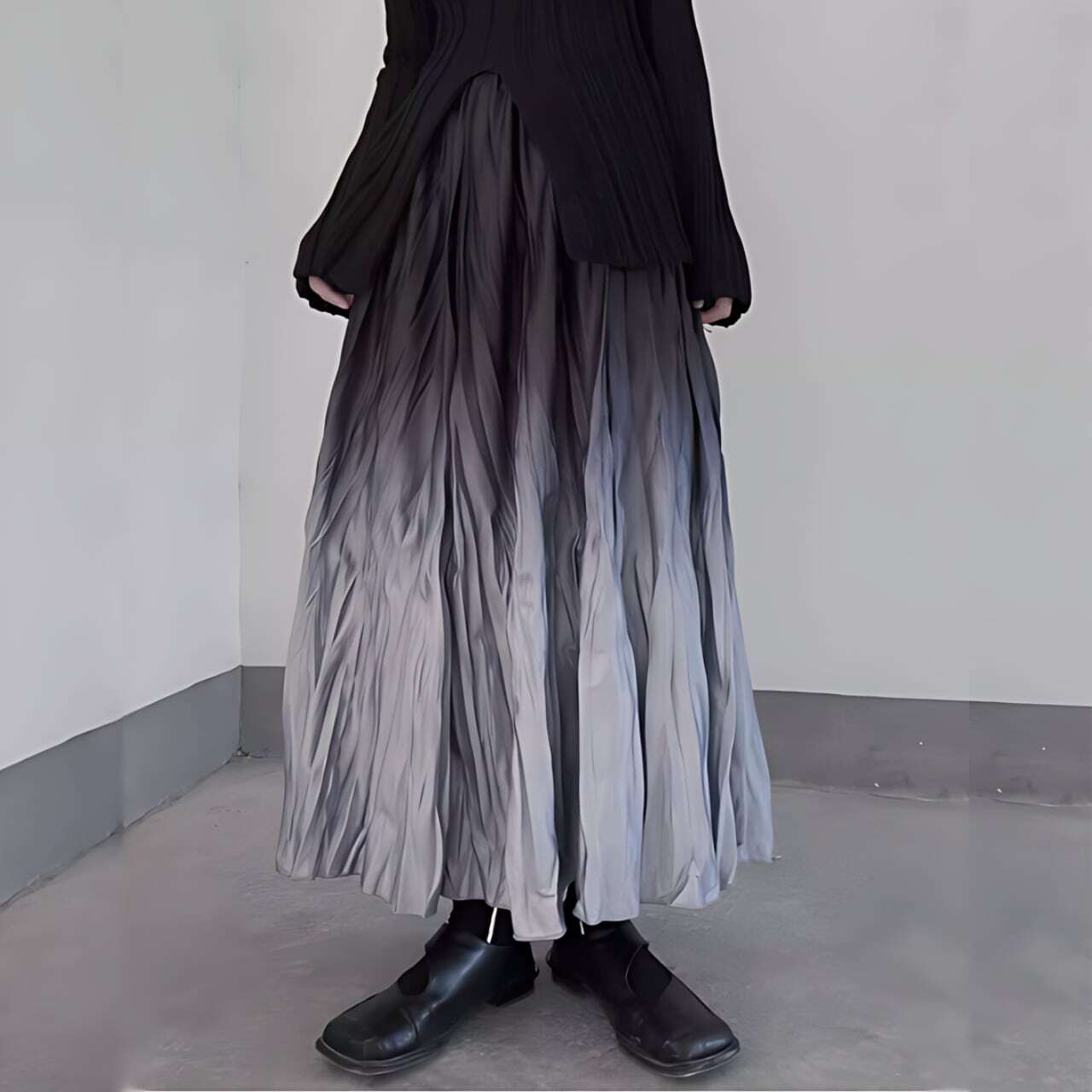 Gradation pleats skirt C0288