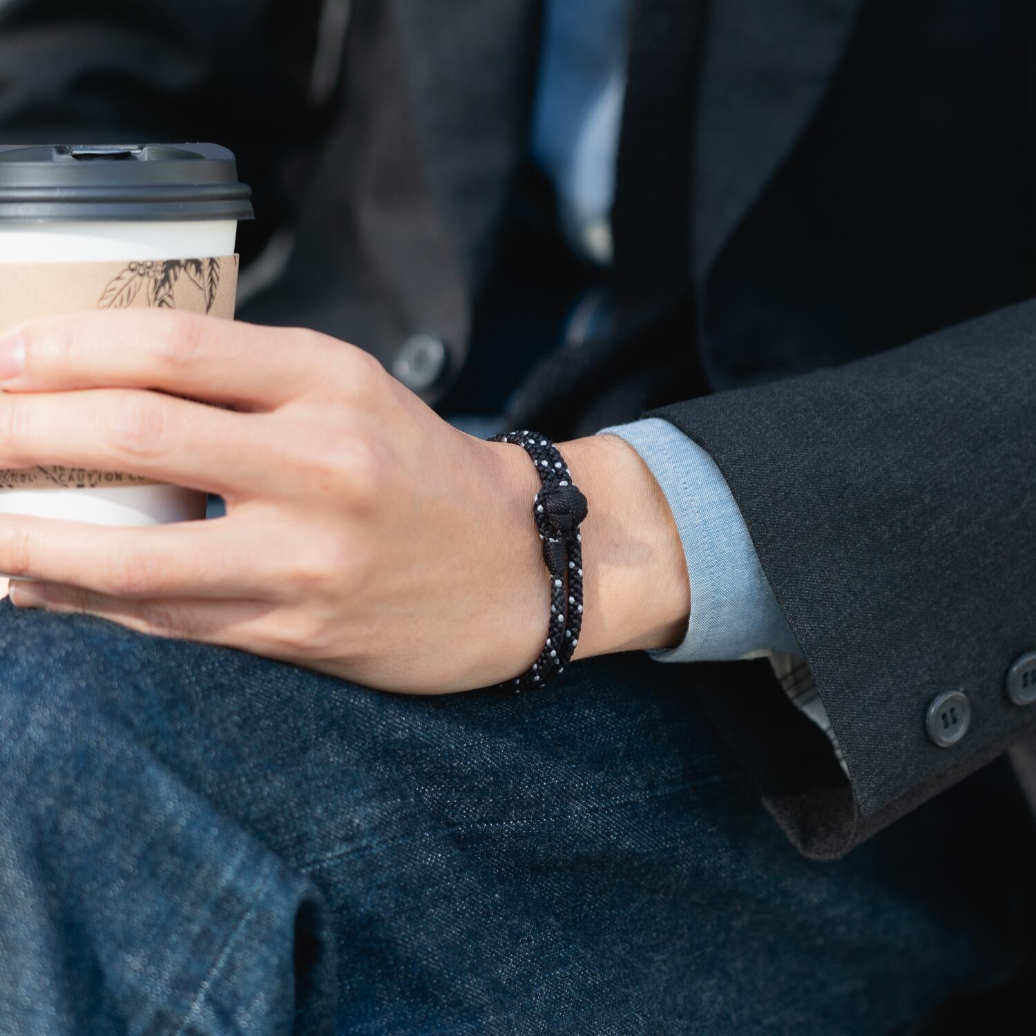 京くみひも 二重巻きブレスレット TABITOTE別注カラー Urban Black