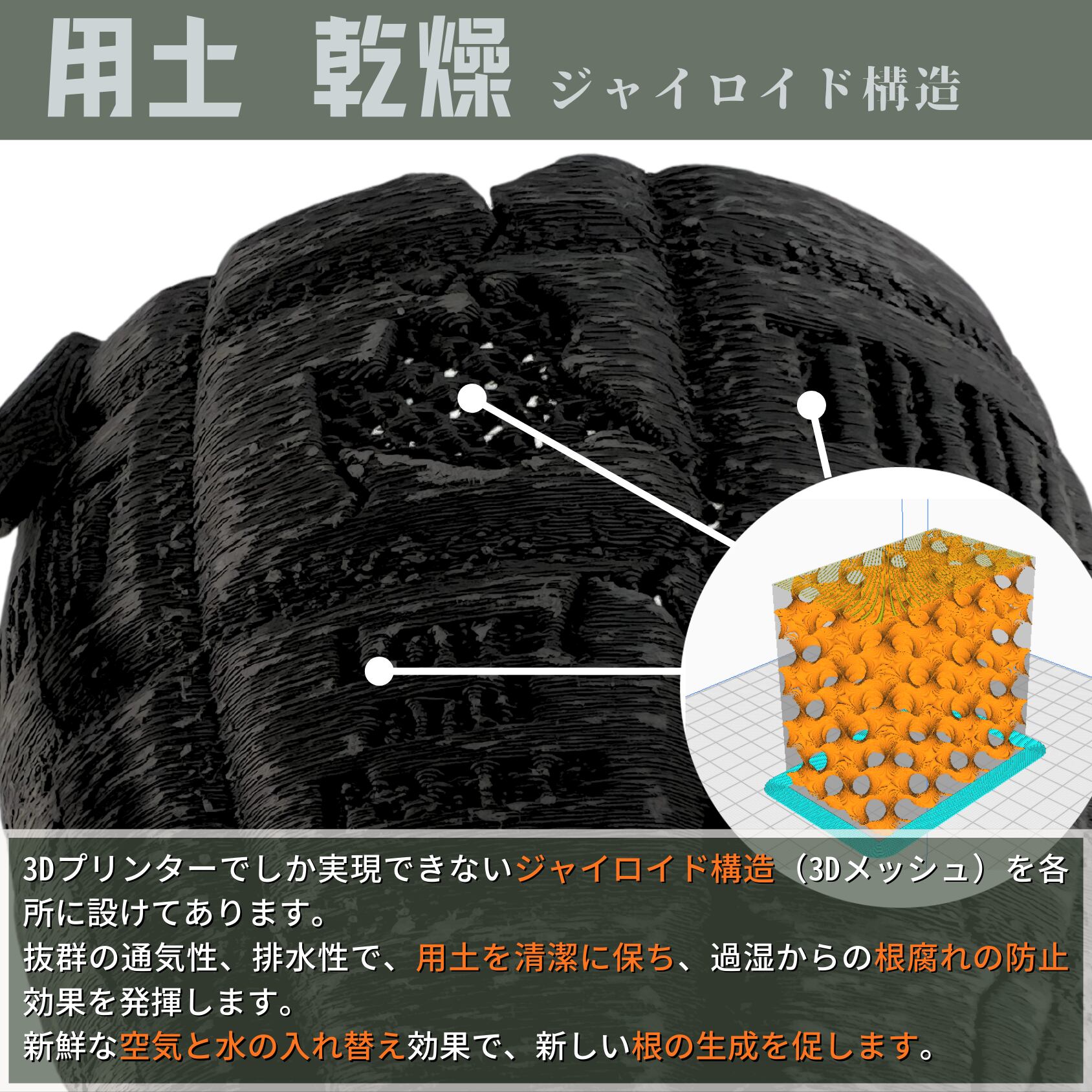 用土を清潔に保つ/新鮮な空気と水の入替