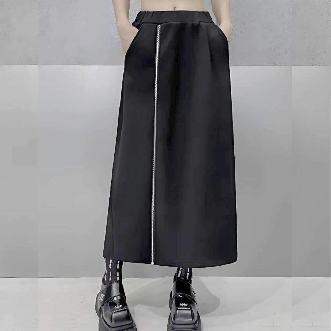 【High waist zipper skirt C0583】