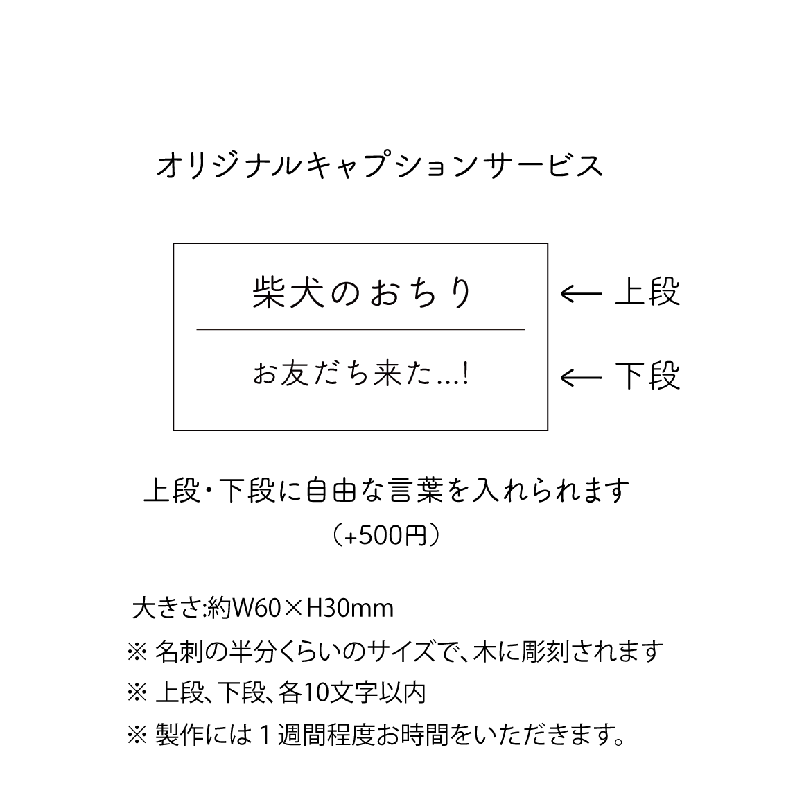 上段・下段に自由な言葉を入れられるサービスです。