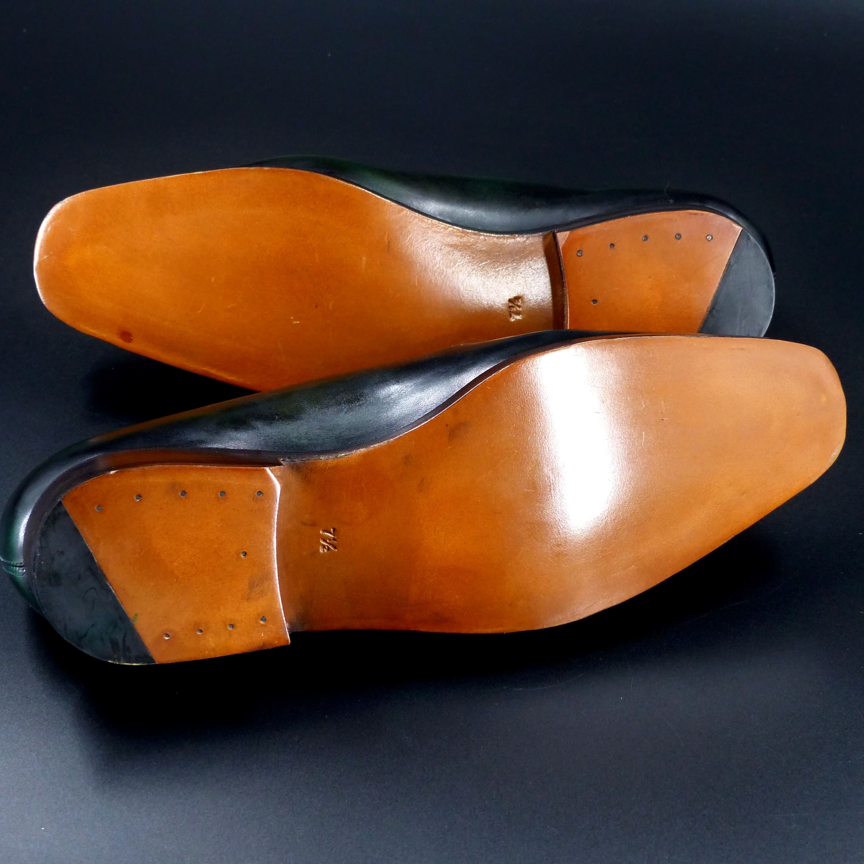 エレガントな伏せ縫いレザーＷレザーソール