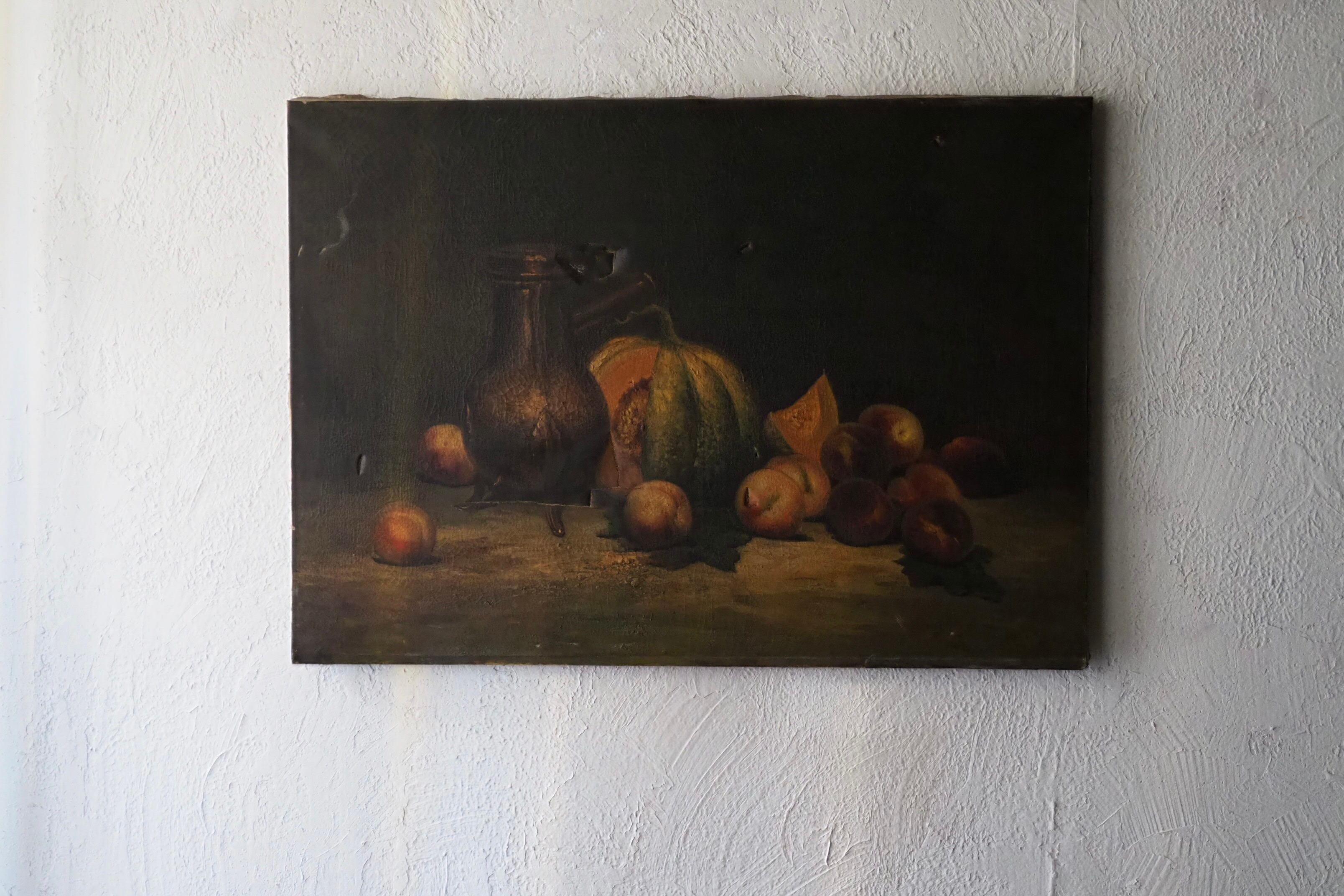 大きな静物画-antique still life oil painting | アンティーク