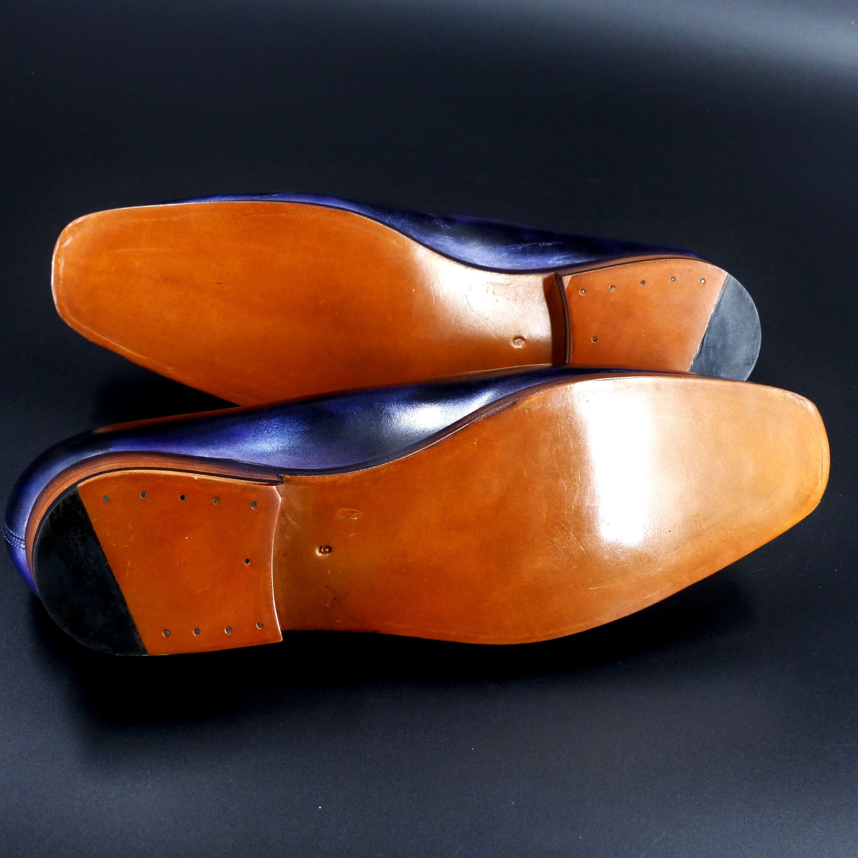 エレガントな伏せ縫いレザーＷレザーソール