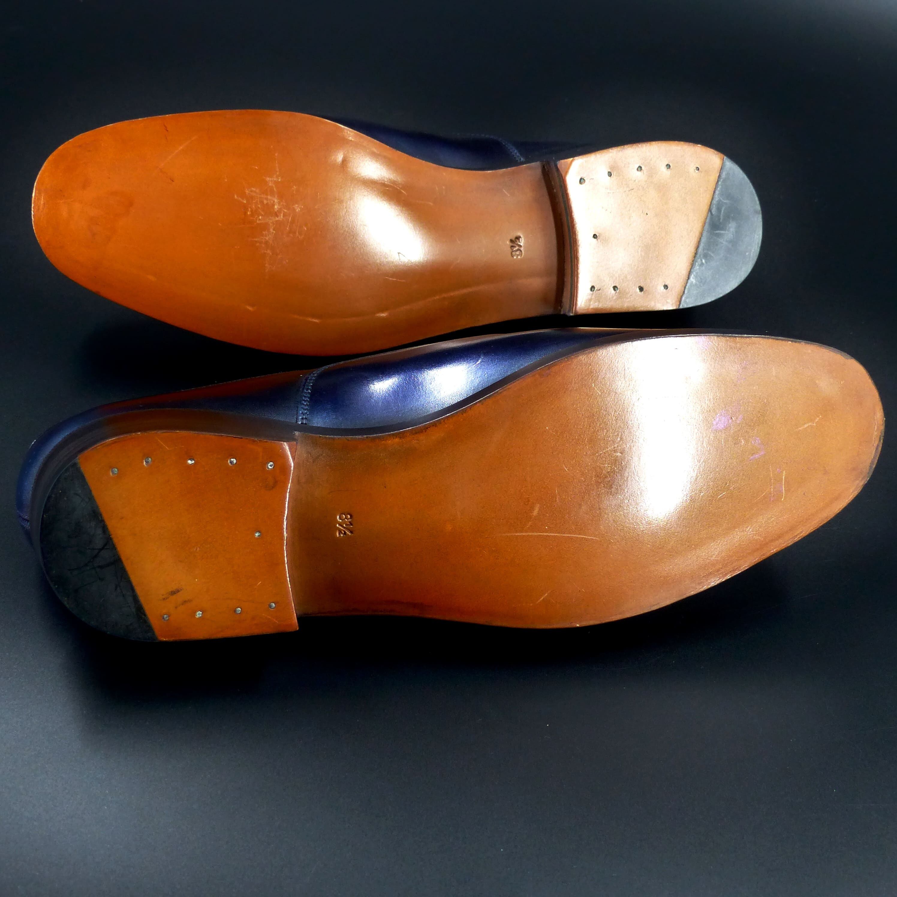 エレガントな伏せ縫いレザーＷレザーソール