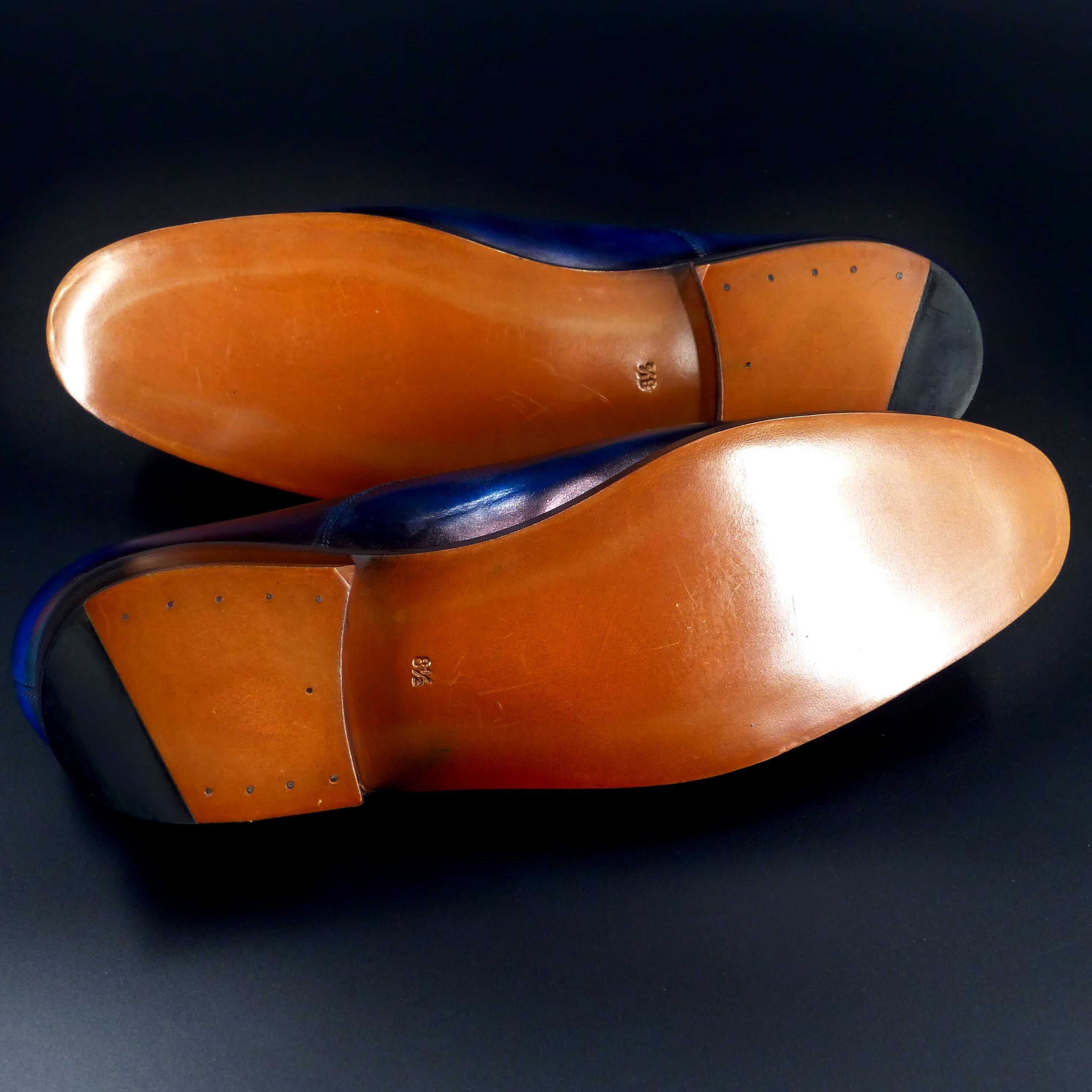 エレガントな伏せ縫いレザーＷレザーソール