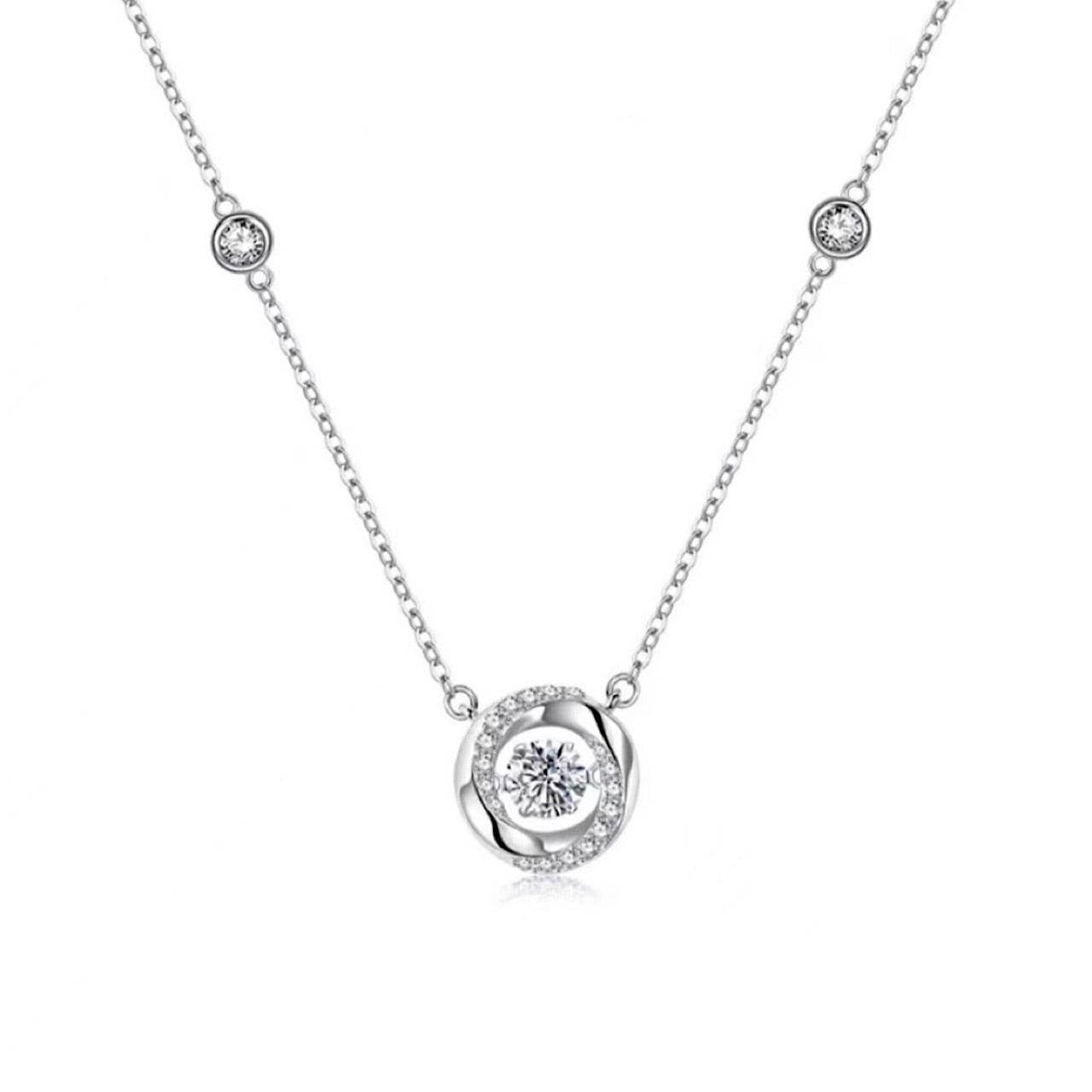 ペンダント おしゃれ キラキラ 1粒 ダイヤモンド シルバー