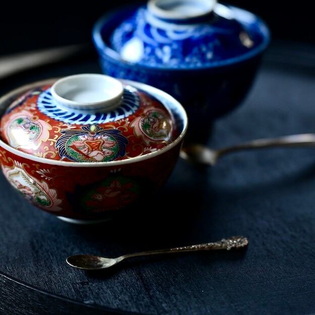 51220】 伊万里金彩 蓋つき碗(1個) 明治/ Imari Rice Bowl with a rid