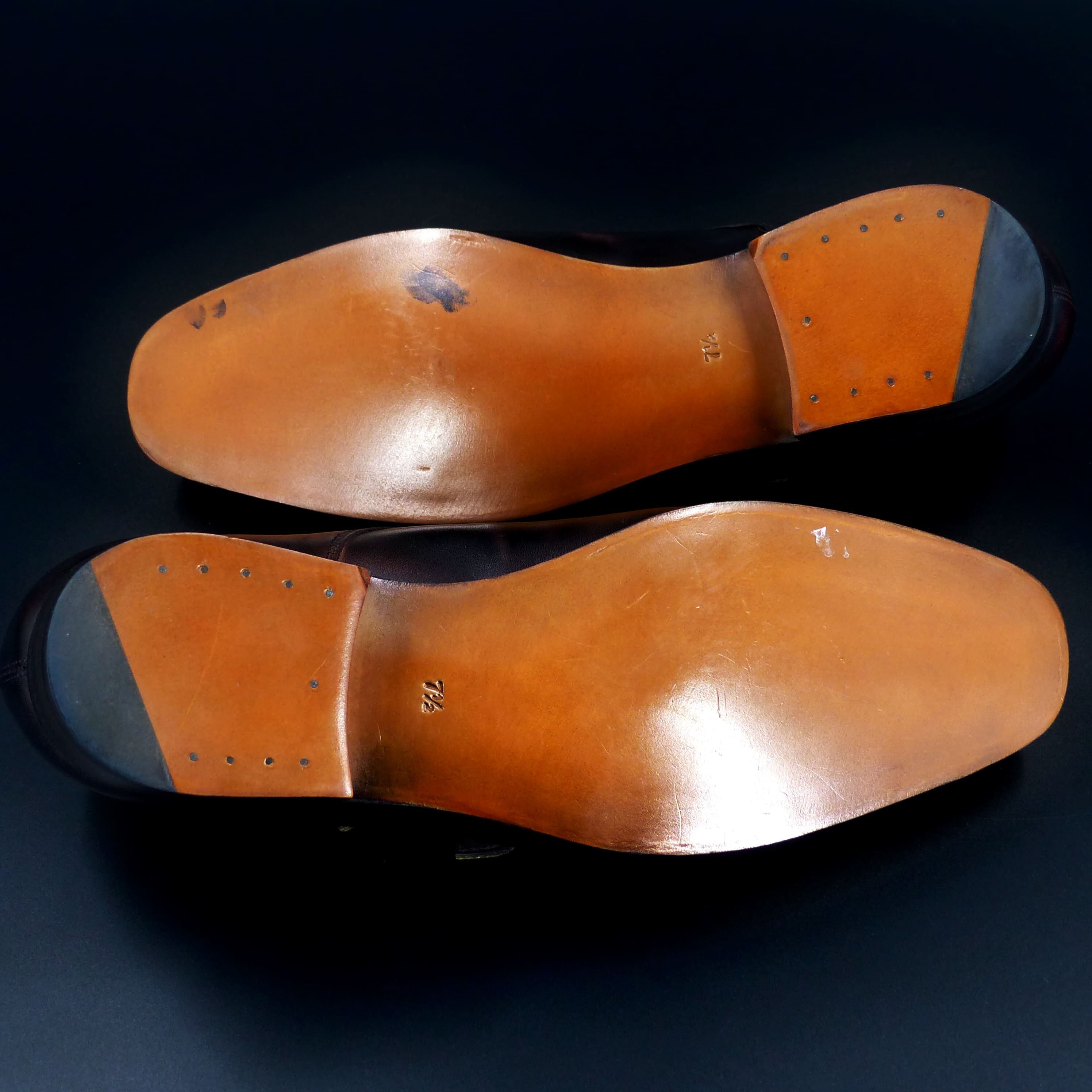 エレガントな伏せ縫いレザーＷレザーソール