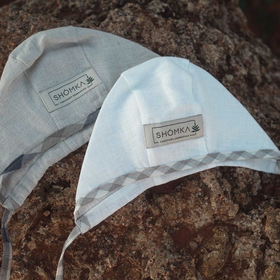 One layer bonnet ( Snow＆White gingham)