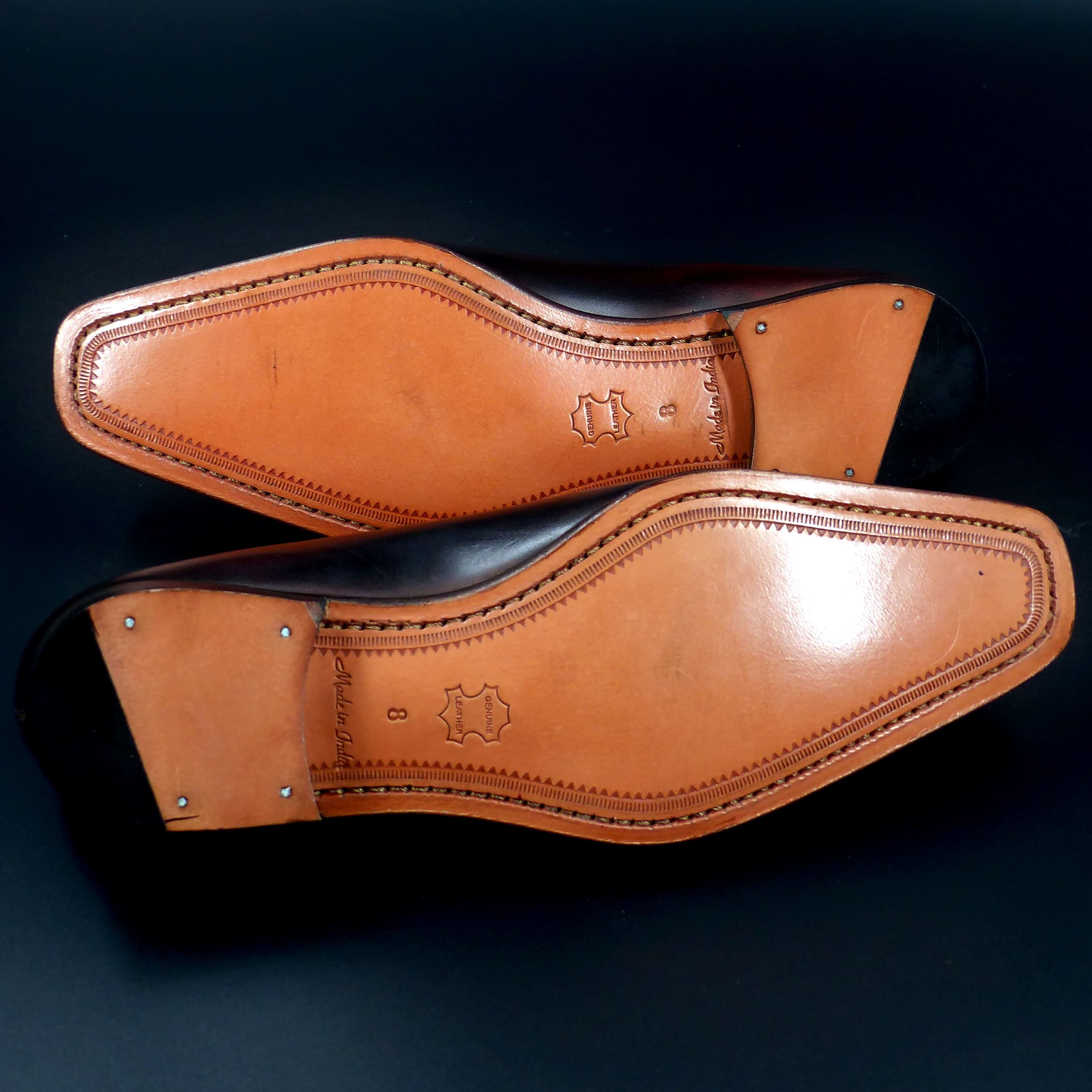 キメの細かい天然レザーソール