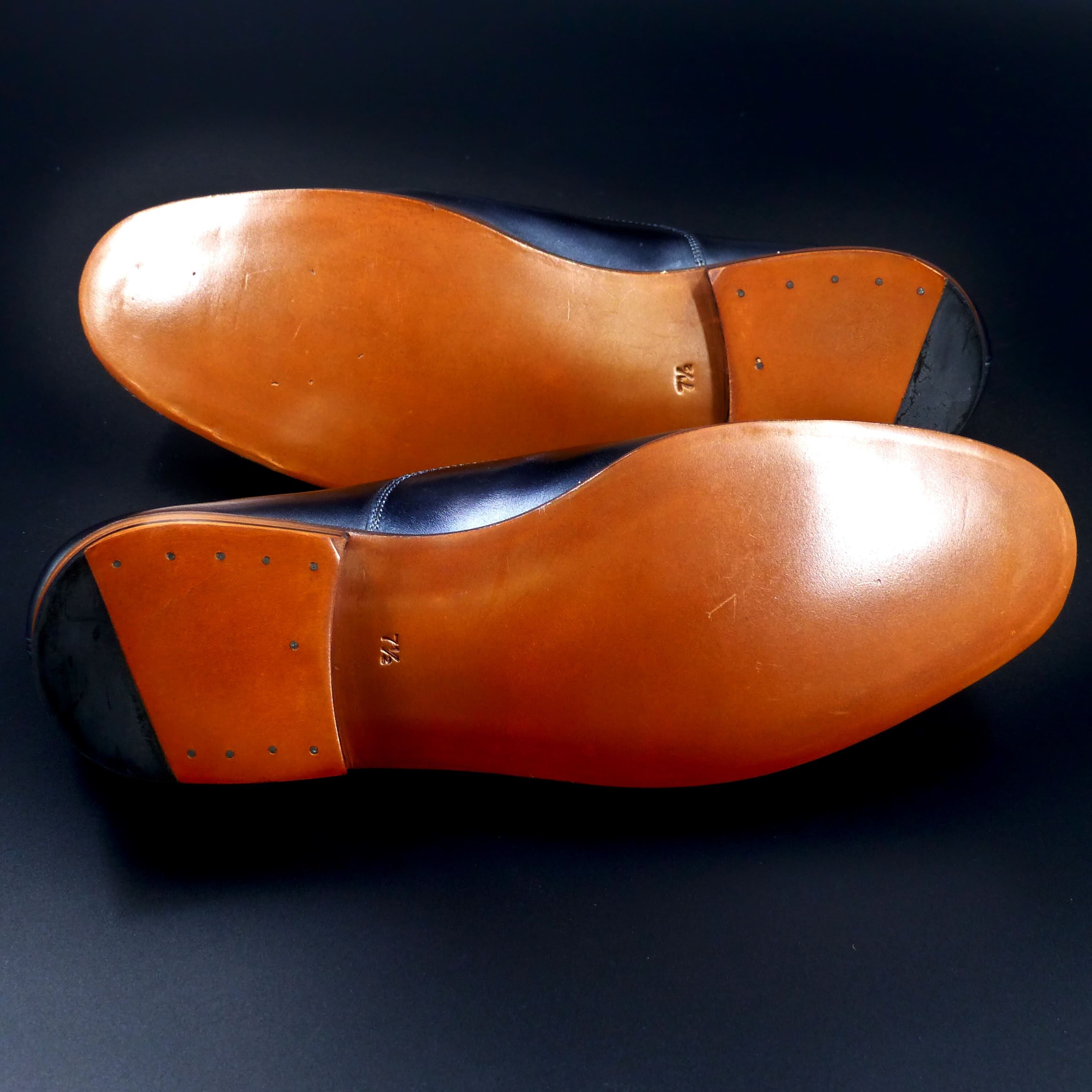 エレガントな伏せ縫いレザーＷレザーソール