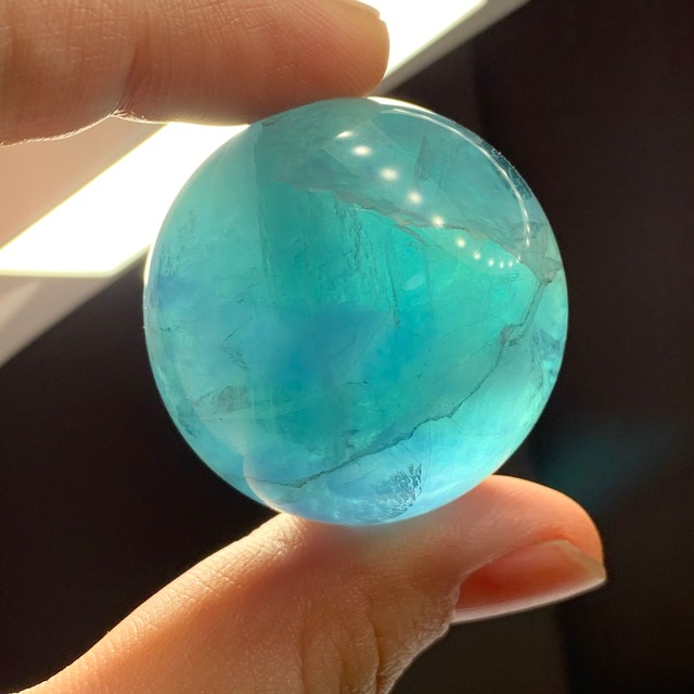 s153.ブルーグリーングラデーションフローライトスフィア