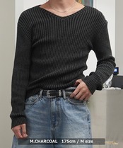 ◆二重臼 Vネックニット◆gl-000858