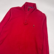 POLO RALPH LAUREN ラルフローレン ESTATE RIB ハイネック プルオーバー シャツ S/レッド メンズ