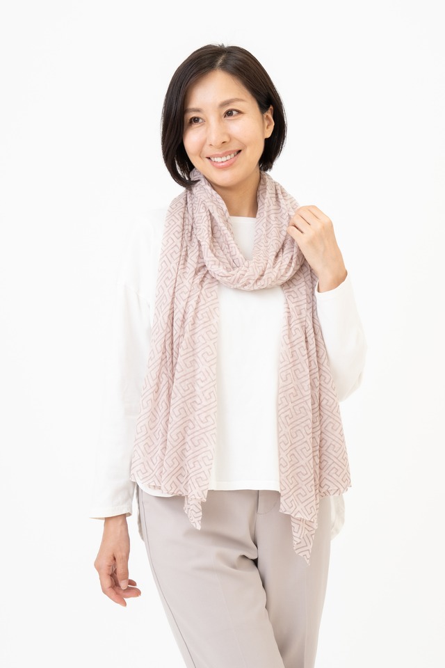 販売終了　Ginkaku - ギンカク/ダスティーローズ　カシミヤ100%ストール 幅90cm×縦200cm（本体部分）