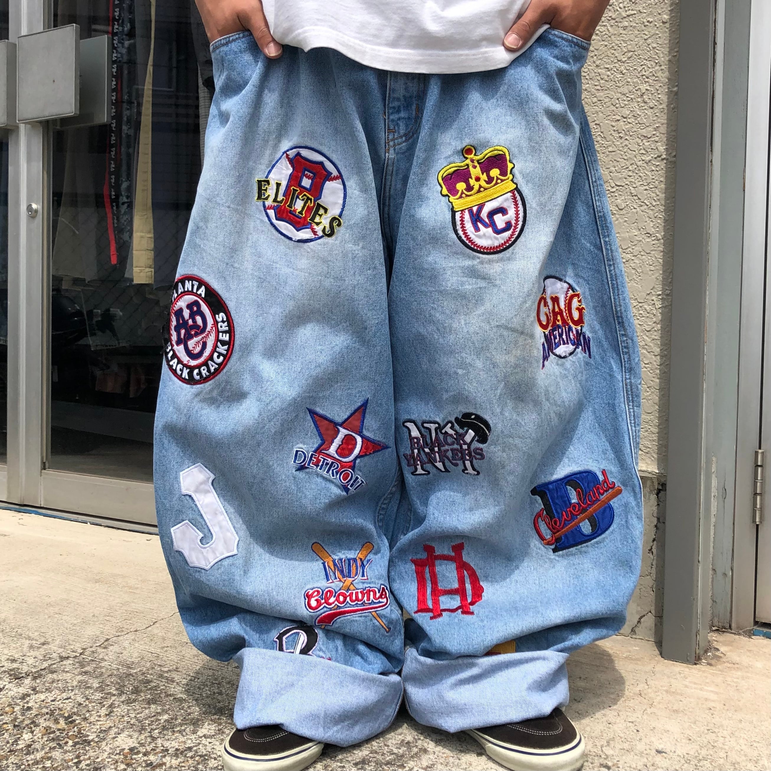 完璧 NEGRO LEAGUE 野球 Denim ゆうた Pants ベースボール