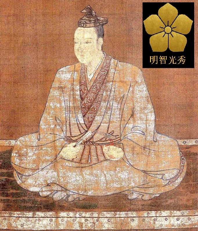 【天下一智将】明智光秀 黒硝子の金根付