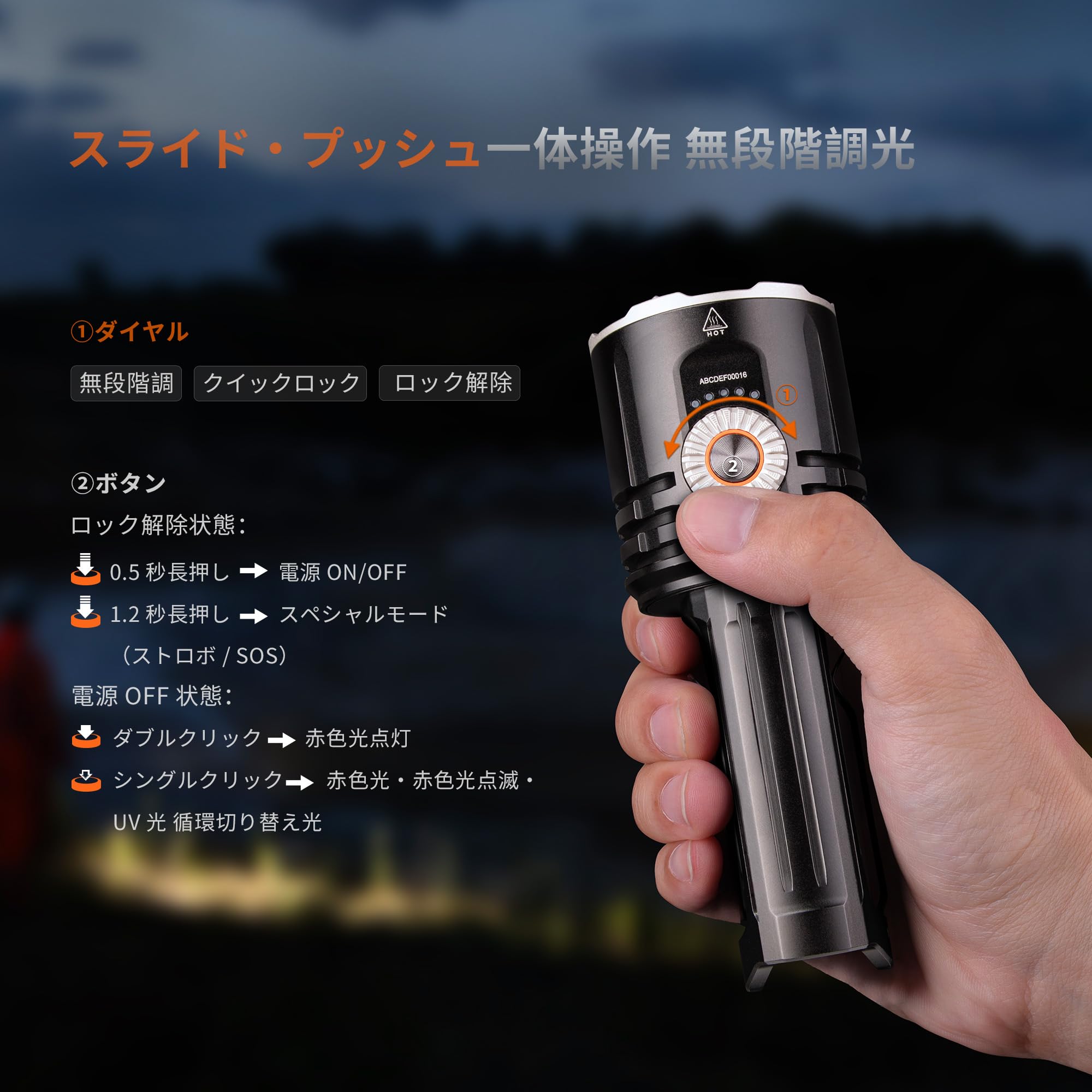 タクティカルライト 懐中電灯 最強 防水 懐中電灯 ledライト 強力 軍用