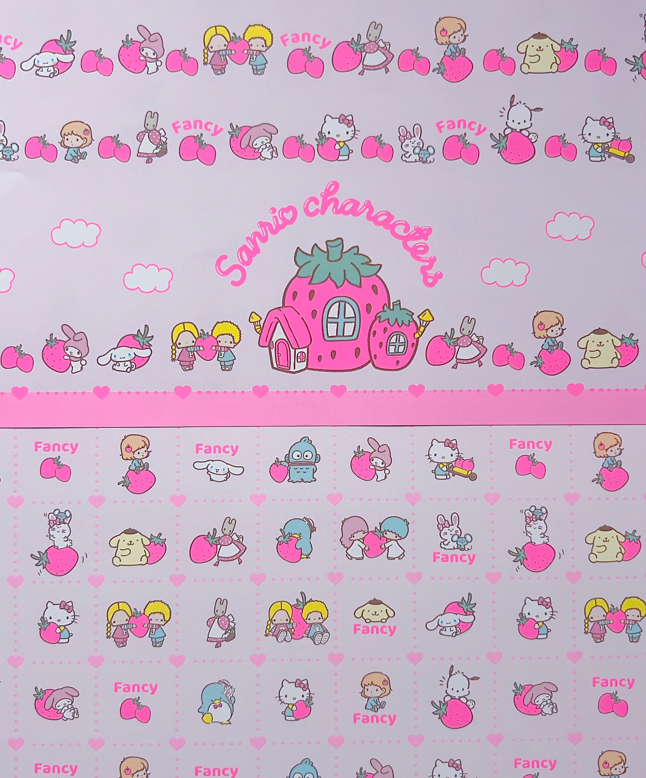 Sanrio Characters】POP PINK PRINT!Tracing paper set /MIX ICHIGO/ト