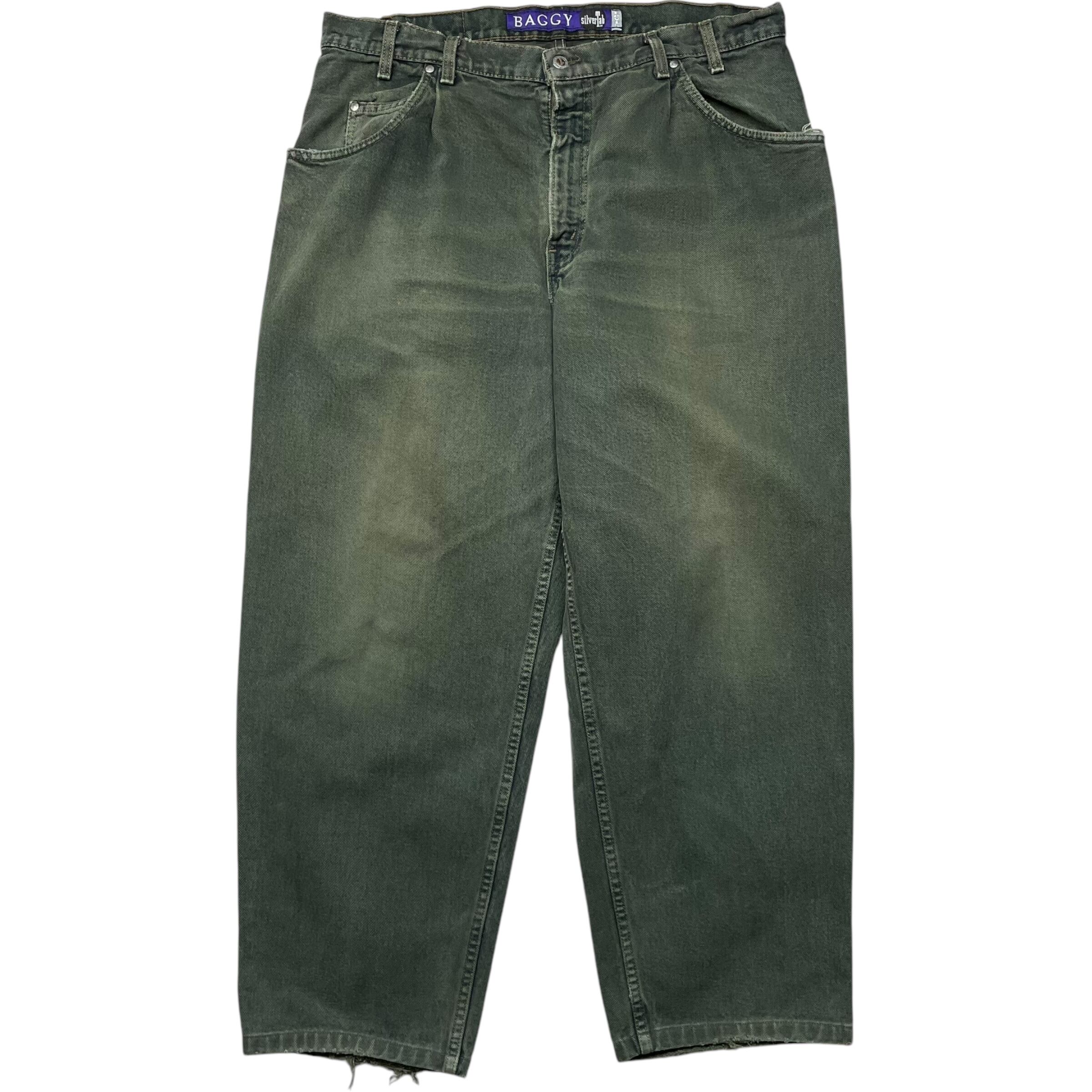 《実寸W39 L29》Levi's リーバイス silverTab シルバーダフ デニムパンツ バギーパンツ グリーン USA製 90年代 vintage no.5562