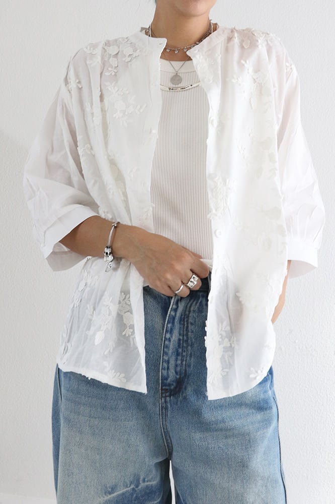 凸凹フラワーシャツ(W5W1016o)