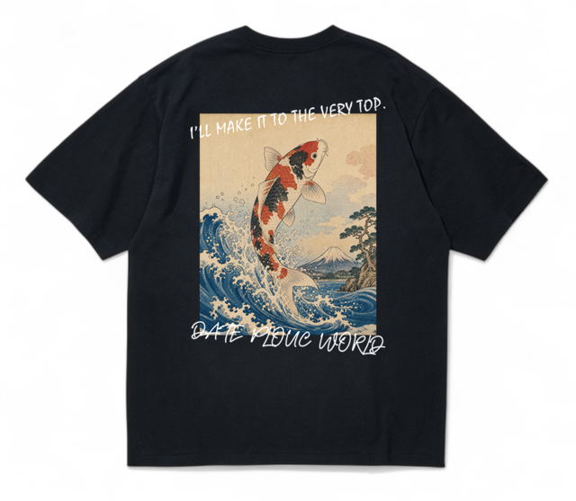 鯉浮世絵　 S/S Tee / BLACK　日本製