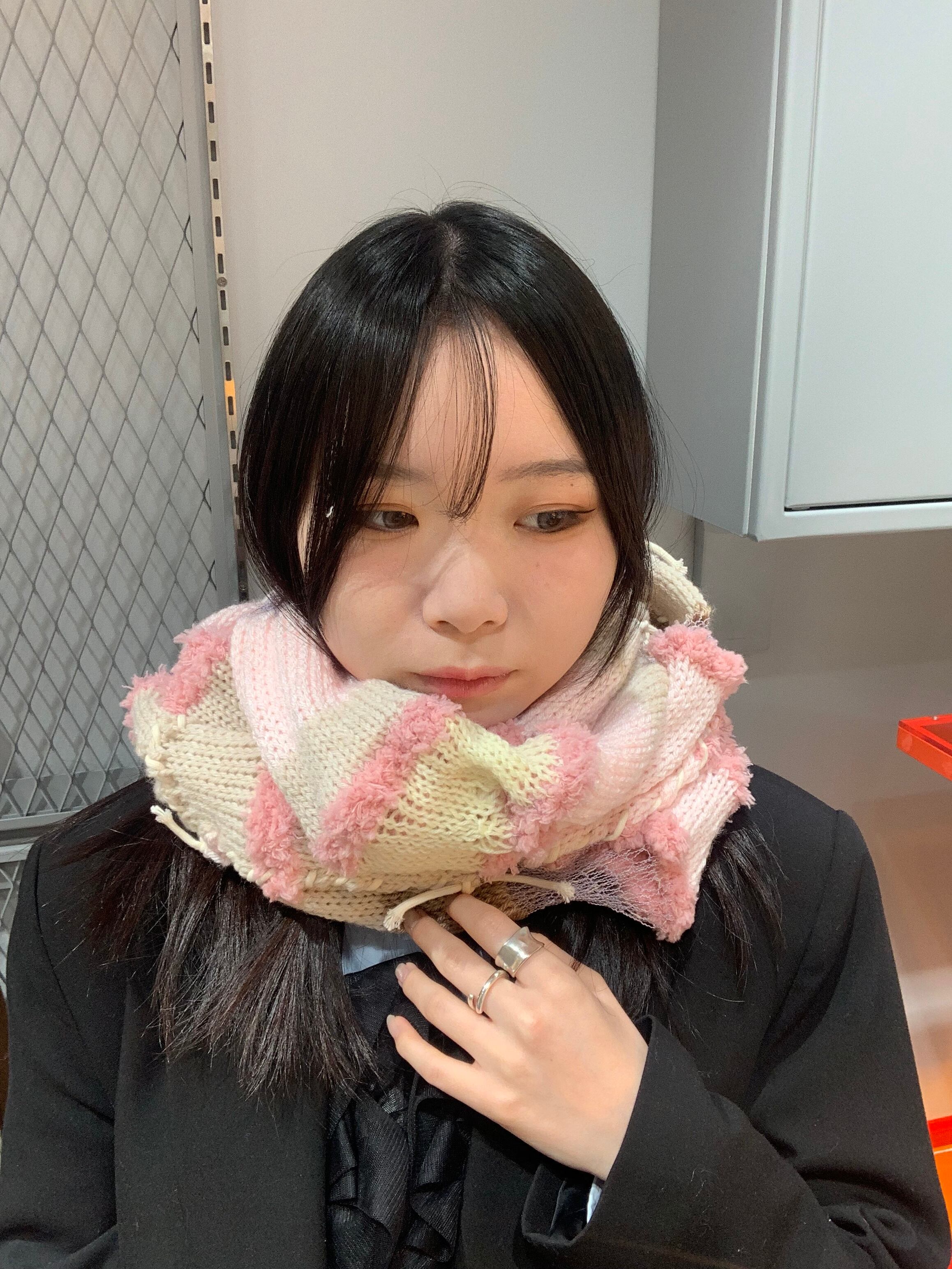 【umu】wave knot snood (pink×brown)