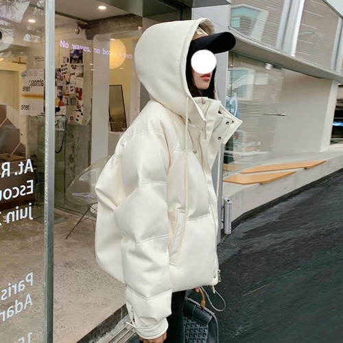 レザー ダウンコート オーバーサイズ