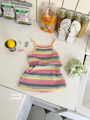 [second moment] Rainbow Dress (JS/JM/JL) / [세컨드모먼트] 무지개원피스 (JS/JM/JL)