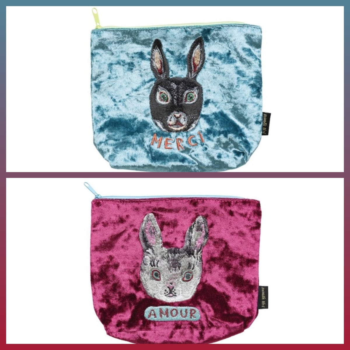 Nathalie Lete ナタリーレテ ベロアポーチ うさぎ
