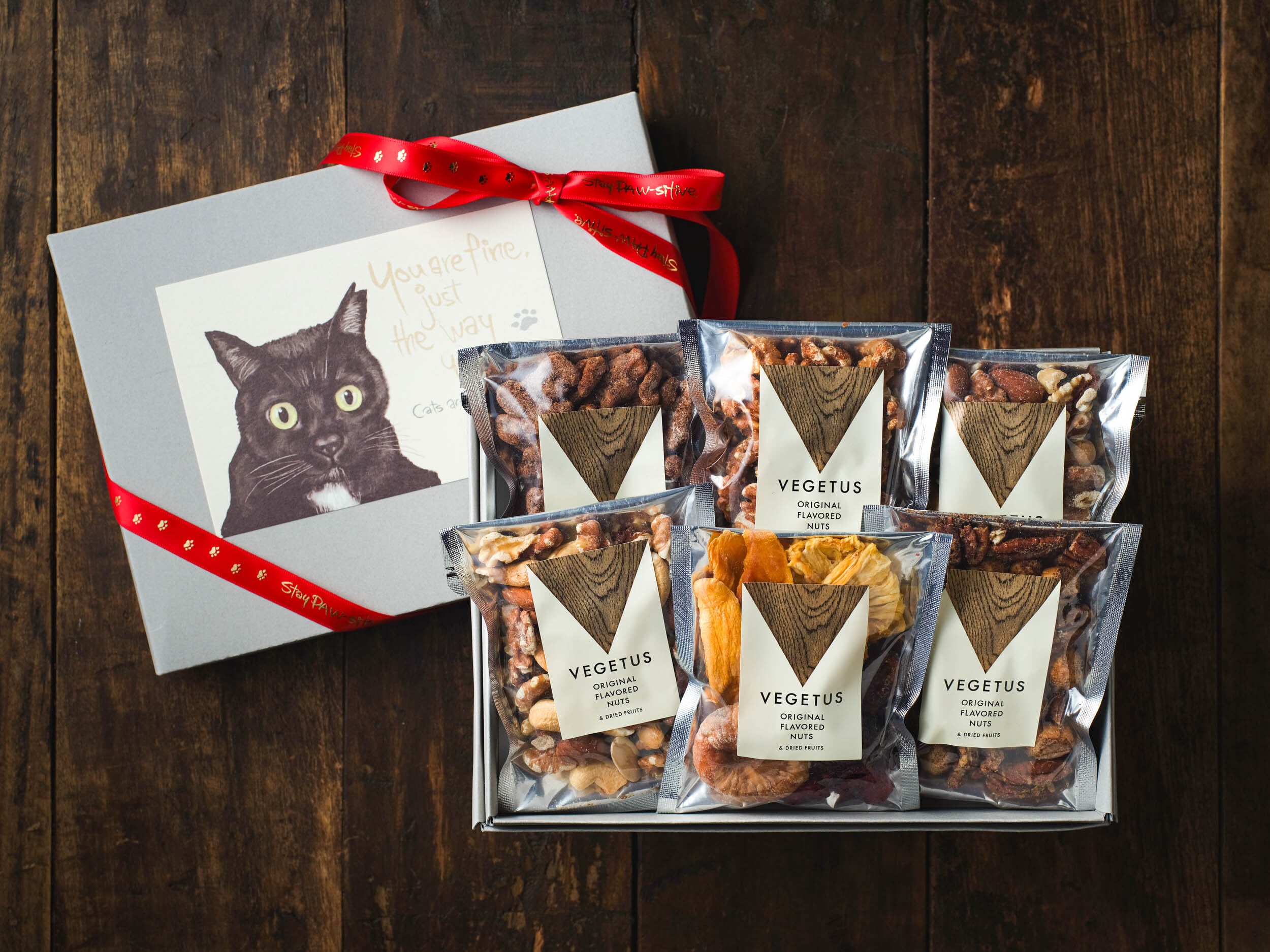 お酒のお供にゃ!3種のおつまみナッツ/ねこねこラッピング済み/ギフト