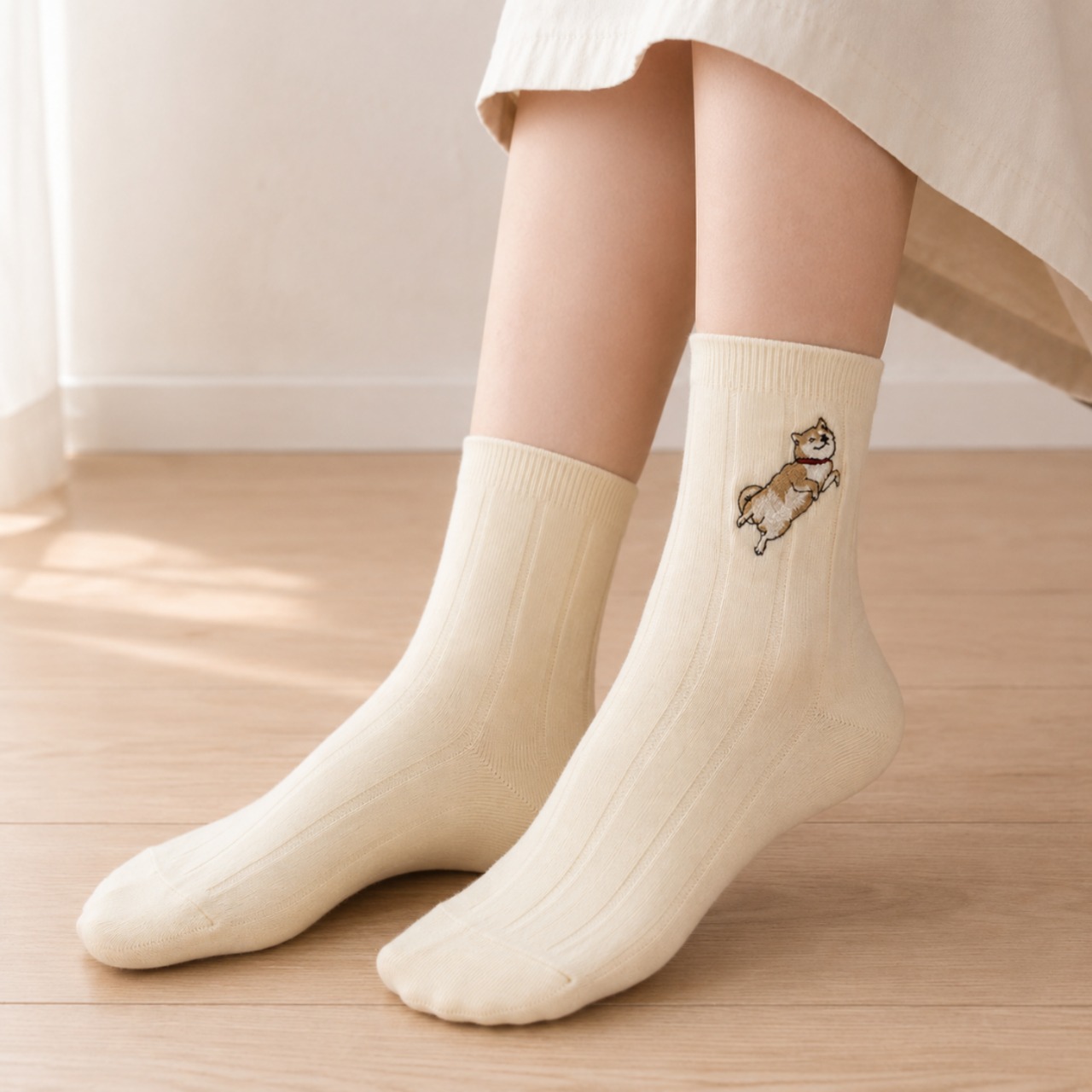 【数量限定】まるの刺繍くつした3足セット