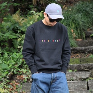 MULTI COLOR LOGO CREW SWEAT　#BLACK