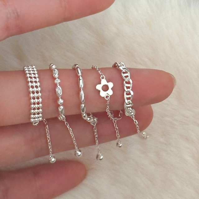 erban可愛い小花のシルバーリング 5s