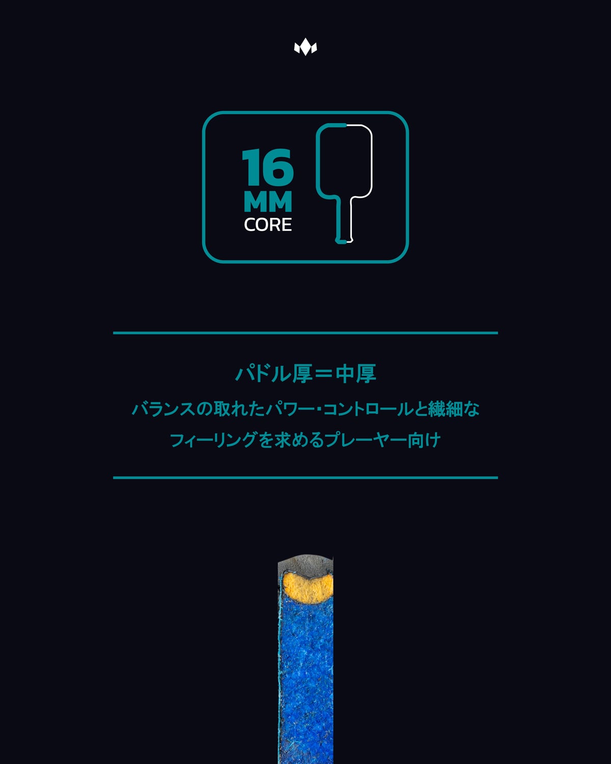 DIADEM WARRIOR BLUCORE STANDARD 19mm ピックルボールパドル | SANNO