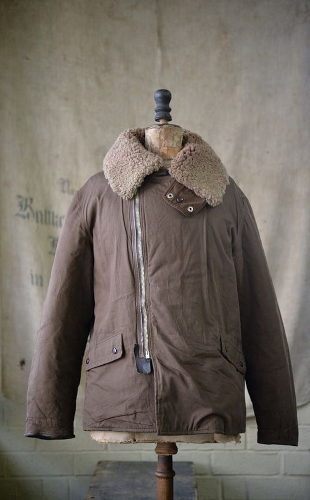 Vintage flight suit-style shearling jacket