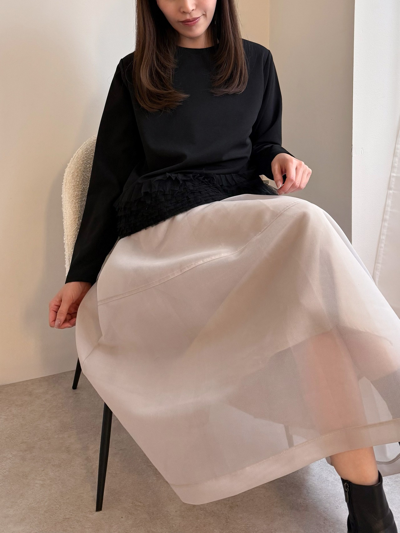 裾チュールトップス［70002］