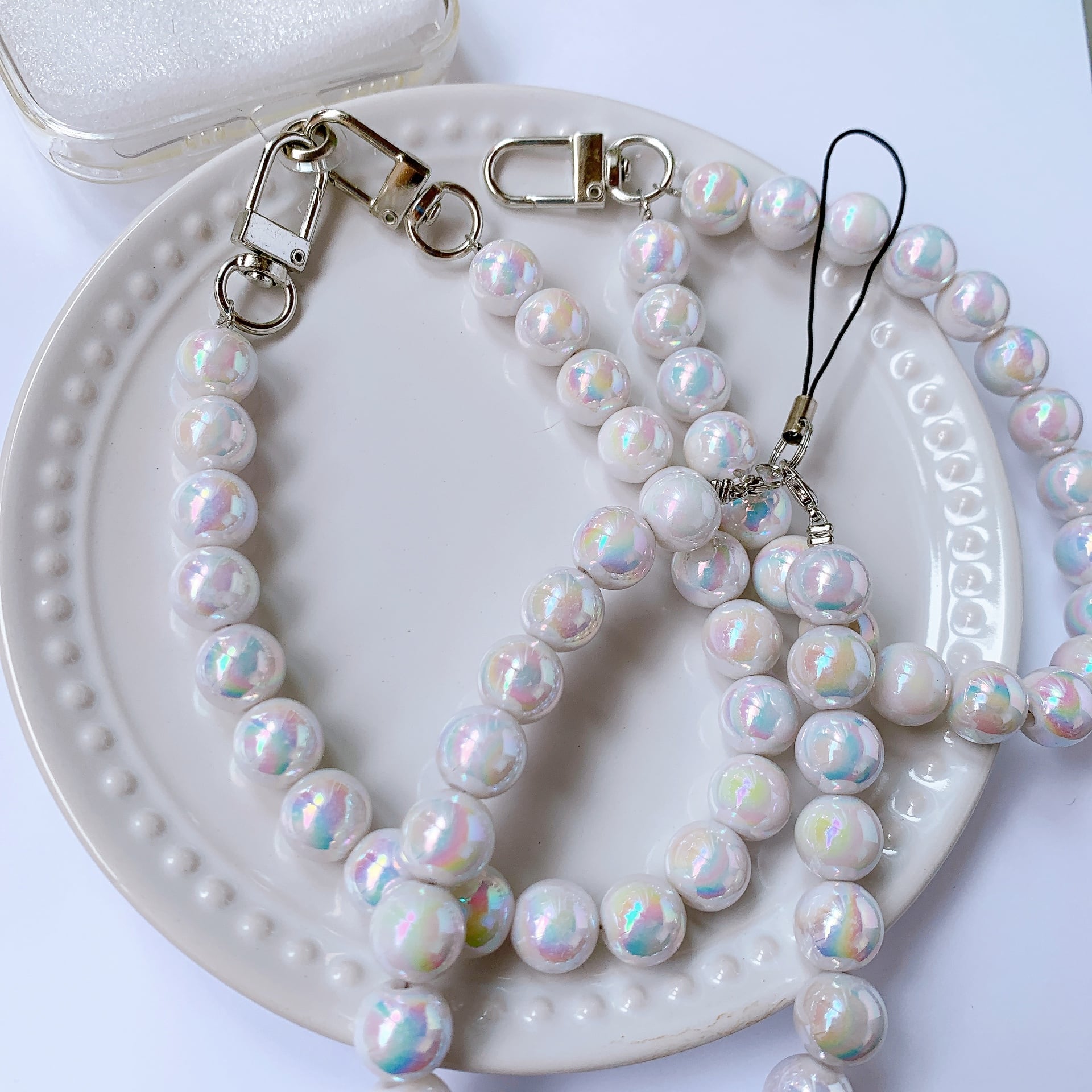 ハンドストラップ オーロラビーズ スマホストラップ No.601 | Rita