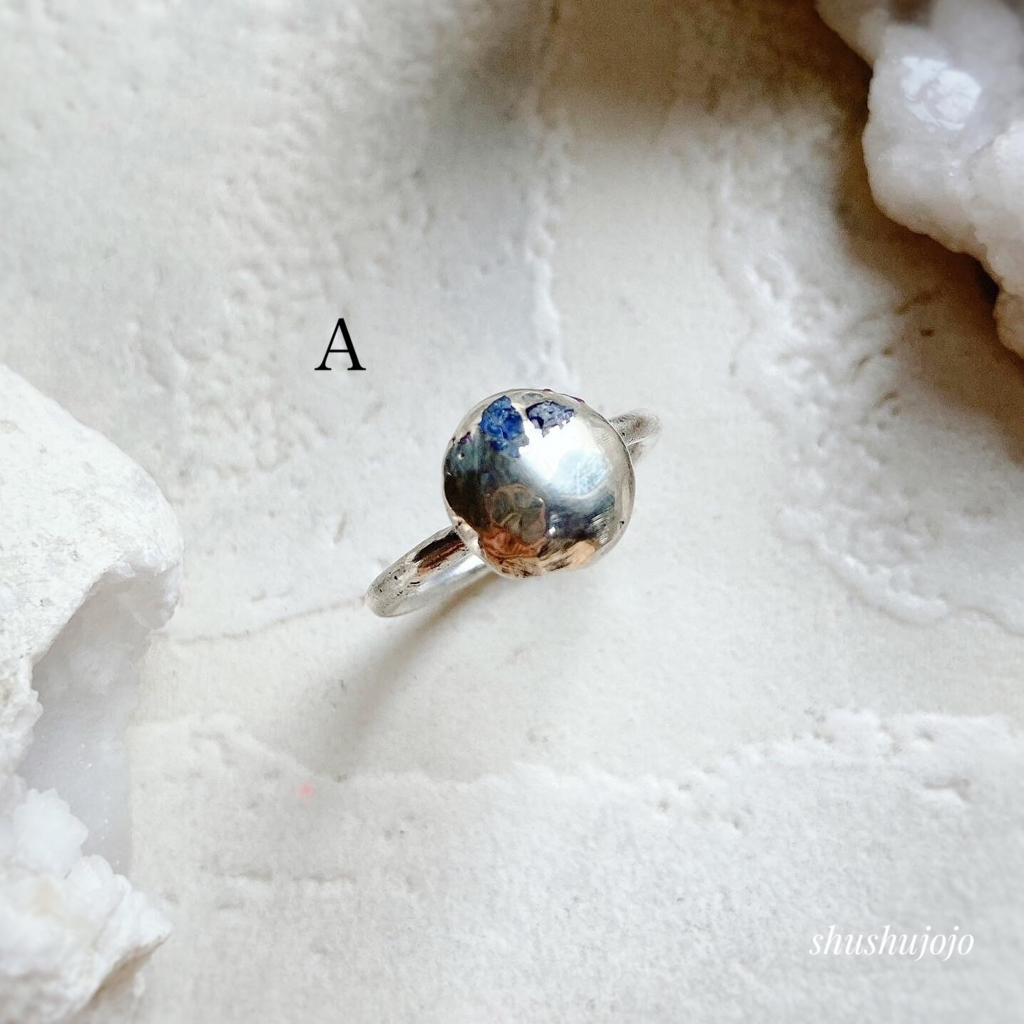 ○A,B / silver organic ring （ruby & sapphire） | ShuShu and JOJO