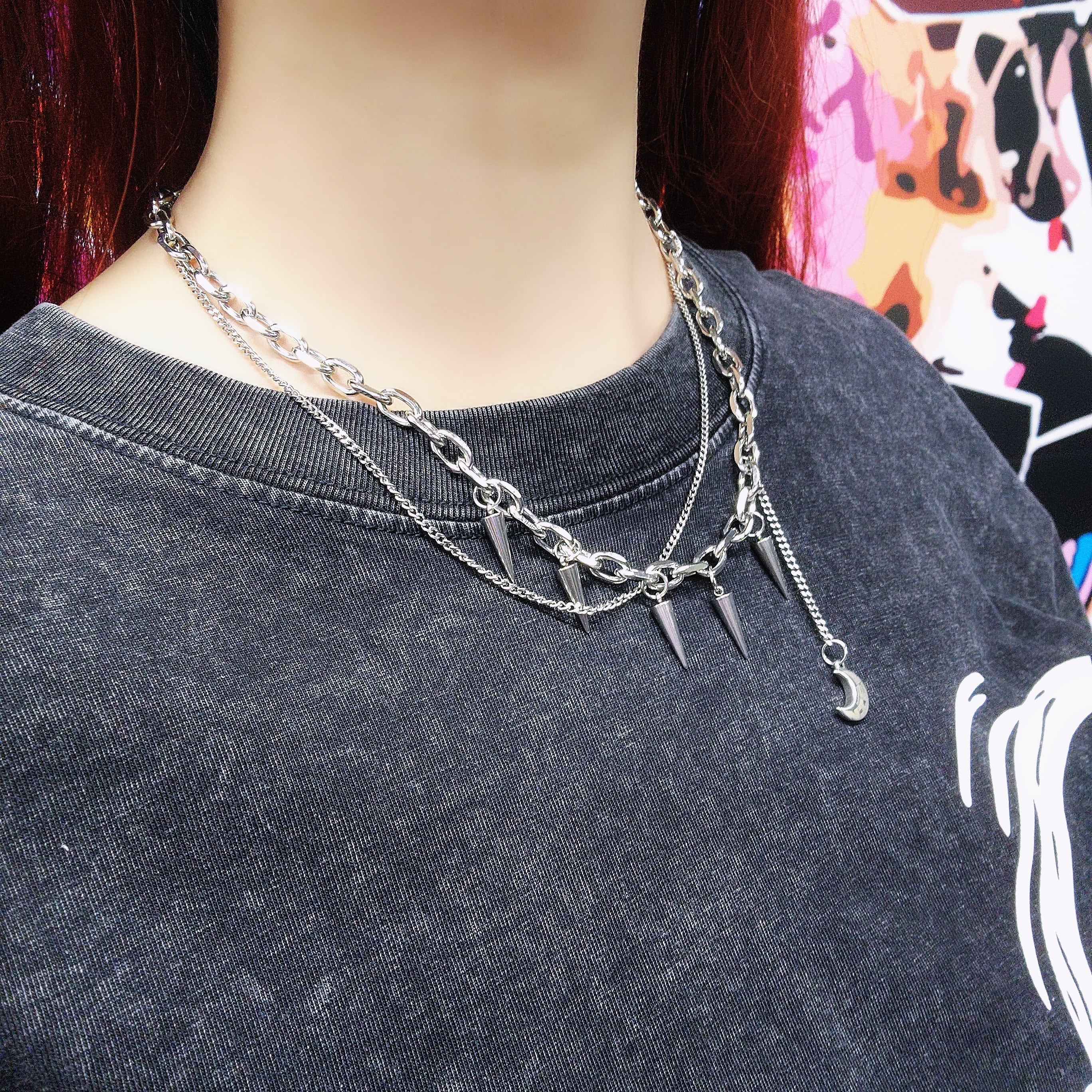 CRESCENT MOON SPIKE NECKLACE | NIER CLOTHING