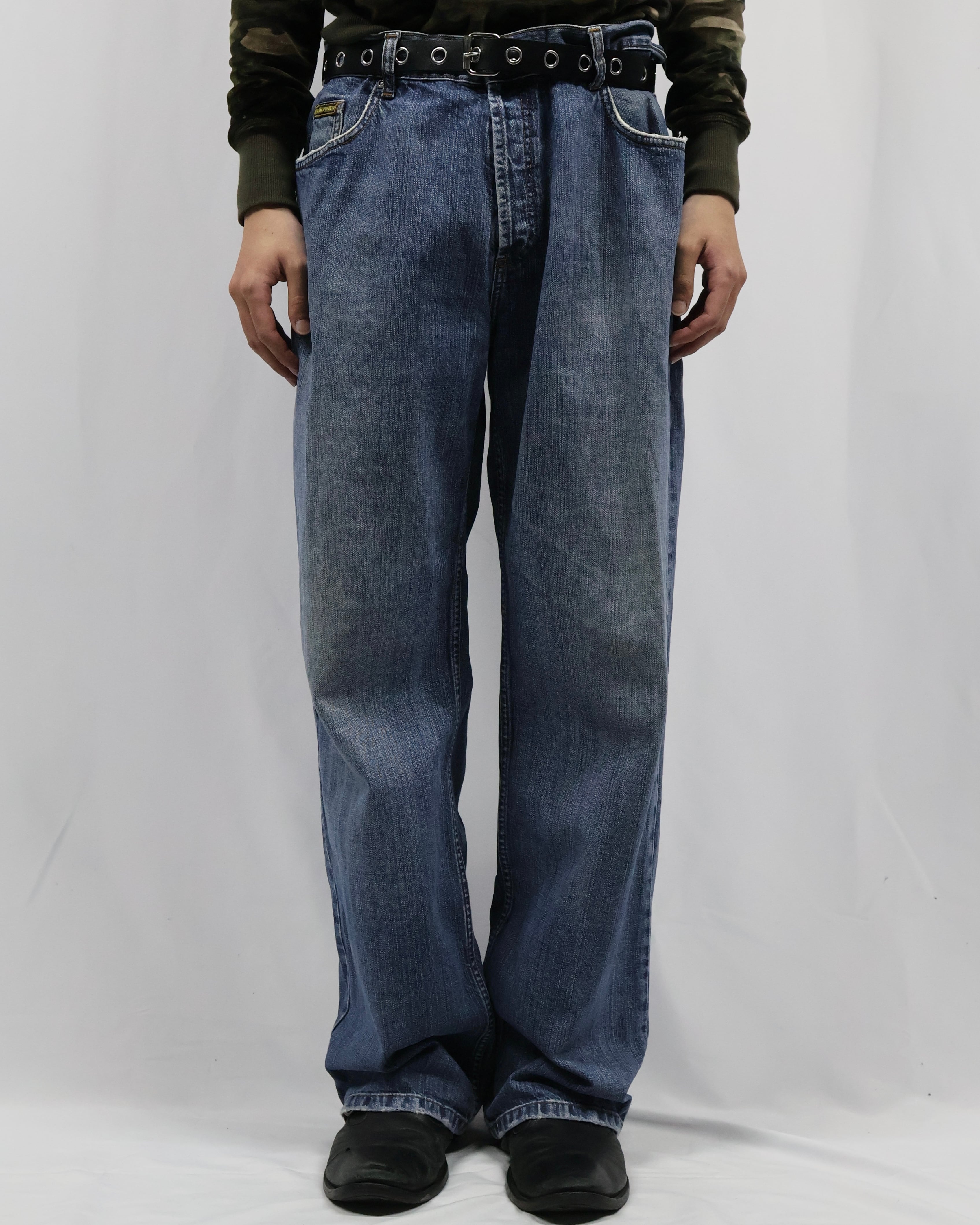 Gray wide straight slacks | blendmarket