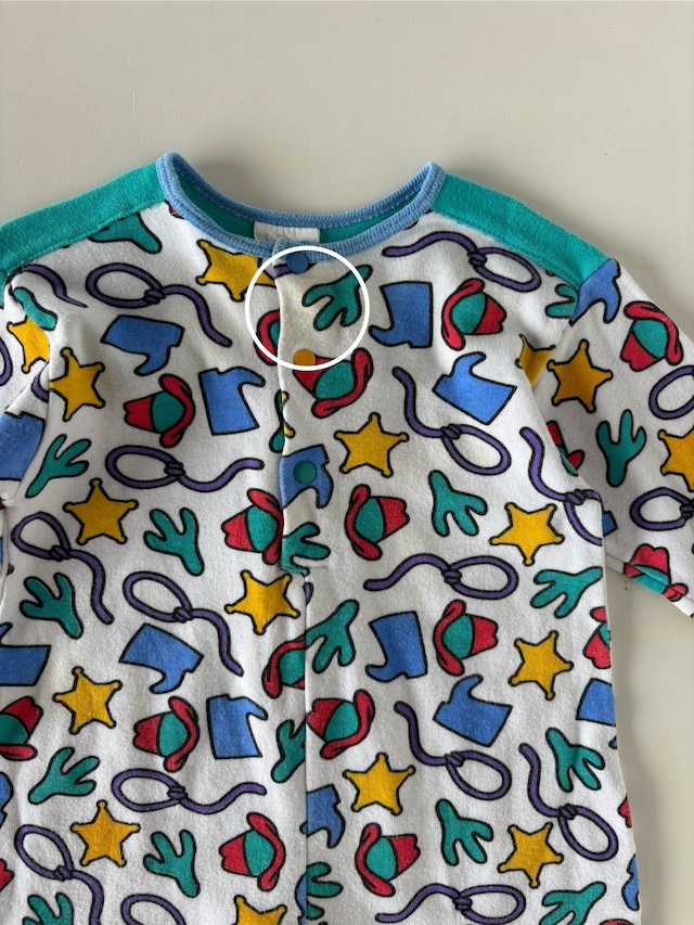 【12m相当・vintage】カウボーイ柄ロンパース